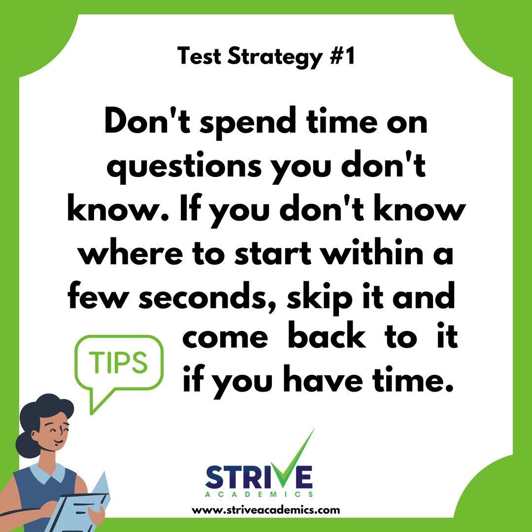 Strive Academics test strategy tip